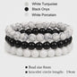 Set van 3 Natuursteen Armbanden: Rozenkwarts, Obsidiaan & Tijgeroog