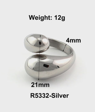 Nieuw Design Geometrische Kralen Ring - Roestvrij Staal Dames Sieraden