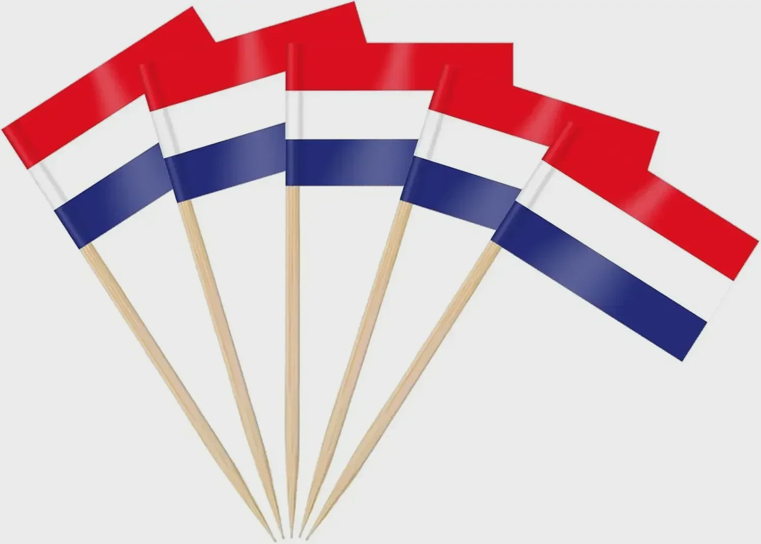 100x Mini India Vlaggetjes op Houten Prikkers - Ideaal voor Cupcakes, Cocktails & Feestdecoratie