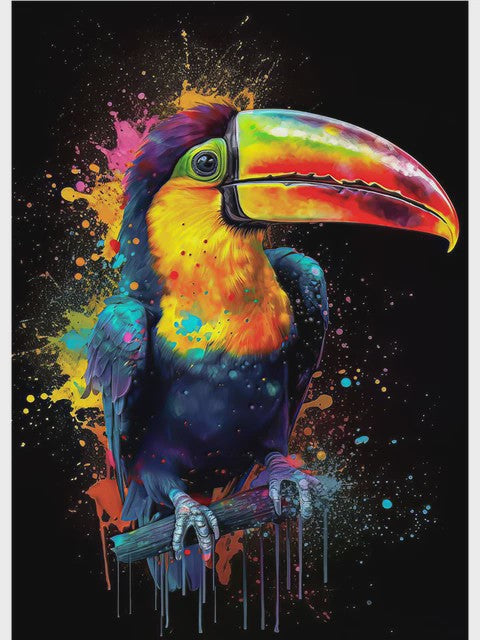 Abstracte Dieren Canvas Poster: Leeuw, Tijger, Aap, Uil - Muurdecoratie Woonkamer