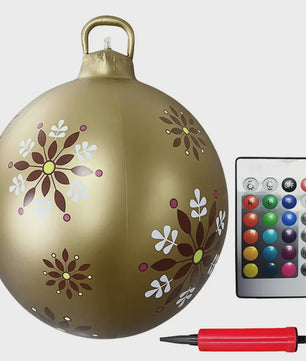 24 Inch Opblaasbare Kerstbal met LED Verlichting - XL Tuindecoratie