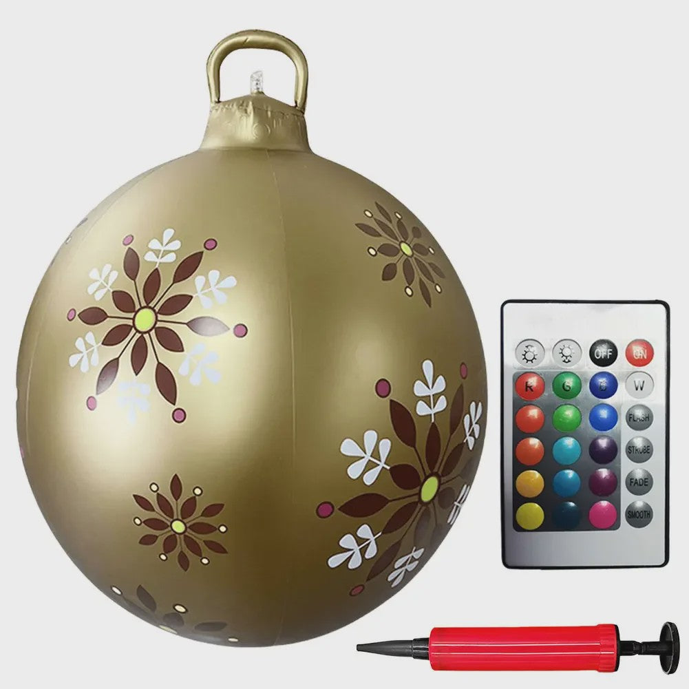 24 Inch Opblaasbare Kerstbal met LED Verlichting - XL Tuindecoratie