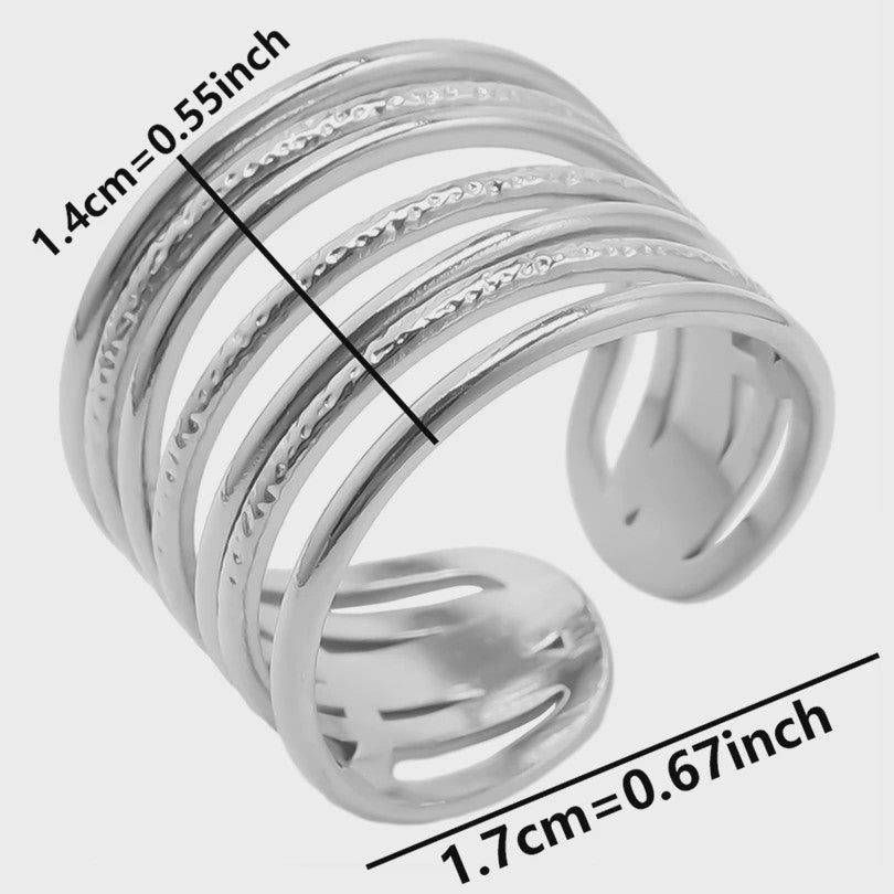 Unieke Dames Ringen van RVS - Vintage Stijl, Waterdicht & Textuur