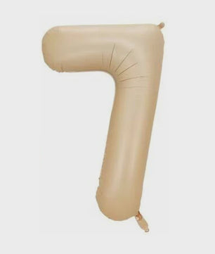 Grote Folie Ballonnen Cijfers 0-9 Cream Caramel & Wit (32/40 inch) - Feestdecoratie