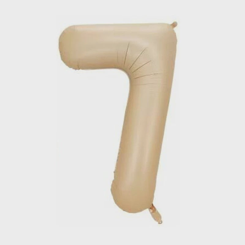 Grote Folie Ballonnen Cijfers 0-9 Cream Caramel & Wit (32/40 inch) - Feestdecoratie