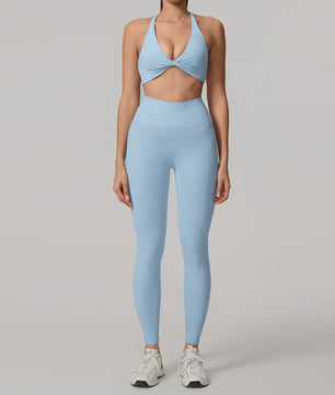 Dames Yoga Set 2-Delig: Sneldrogend Sportpak met Lange Mouwen Top en Hoge Taille Shorts