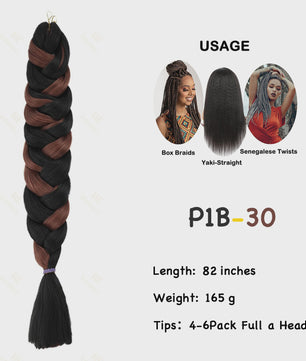 Jumbo Braiding Hair Extensions - 82 inch Synthetisch Vlecht Haar voor Box Braids & Twist