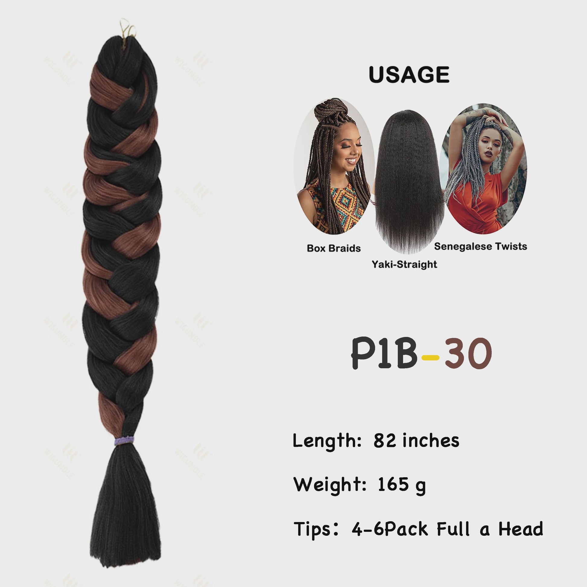 Jumbo Braiding Hair Extensions - 82 inch Synthetisch Vlecht Haar voor Box Braids & Twist