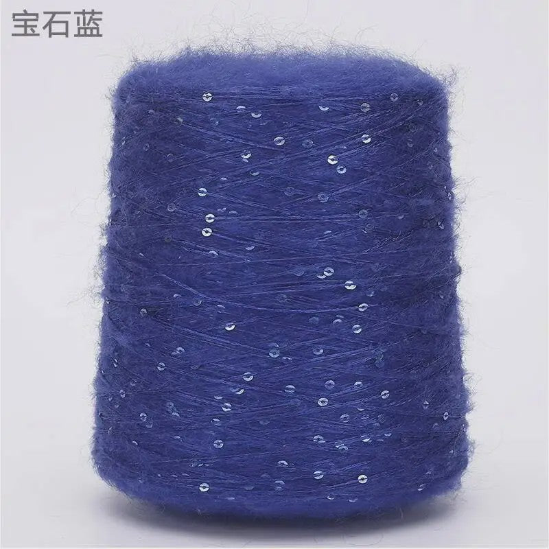 Zacht Pluche Mohair Garen met Pailletten - Kleurrijk Brei-, Haak- en Naaigaren (520g)