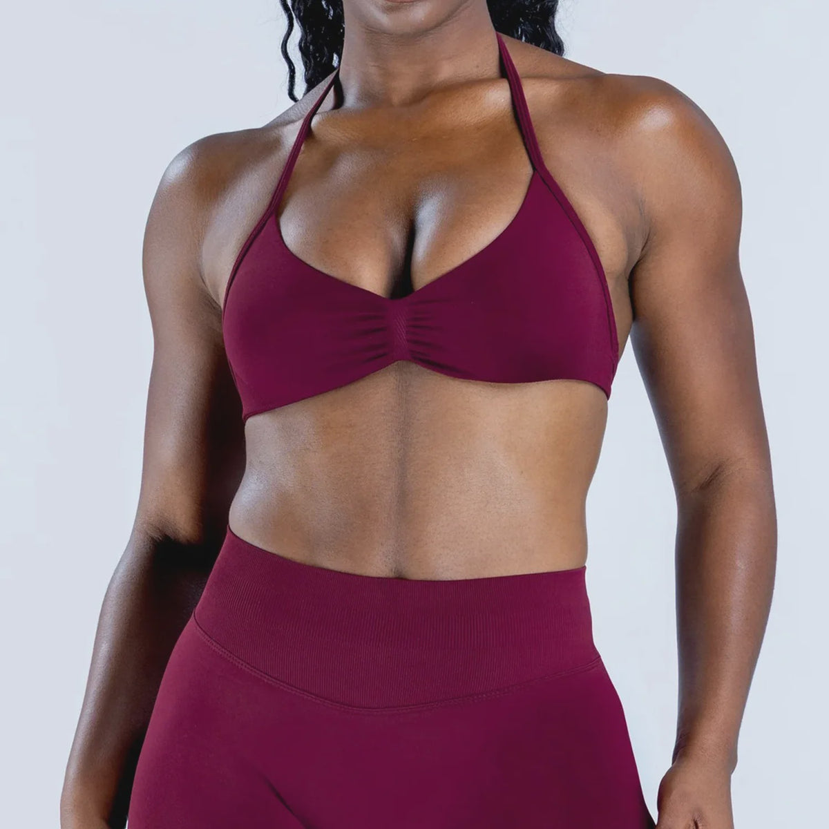 Naadloze Yogaset Dames: Sportbeha met Halternek & High Waist Shorts