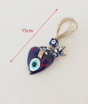 Blauw Turks Oog Hanger met Touw - Decoratie voor Auto, Muur & Huis
