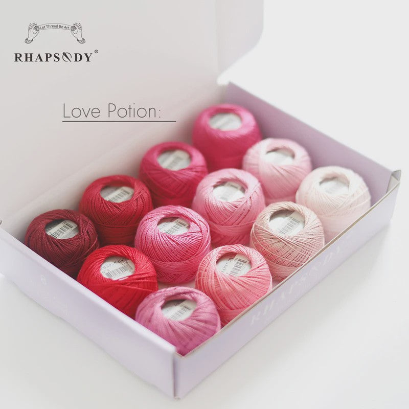 Rhapsody Pearl Cotton Garen Set - Maat 8 - 12 Bollen voor Haken, Borduren & Knutselen