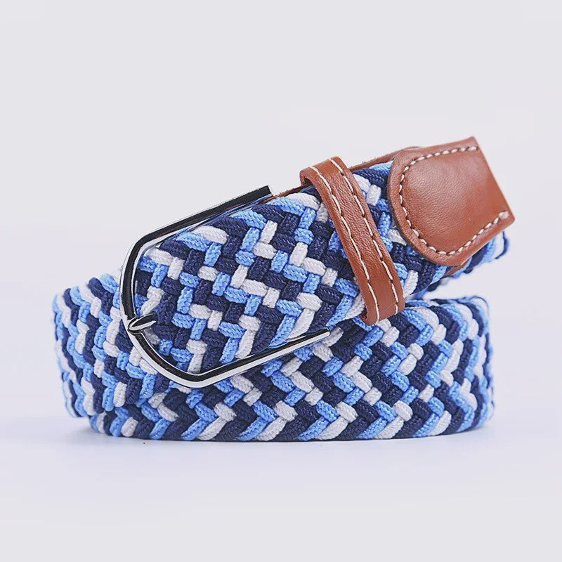 Unisex Gevlochten Elastische Riem met Pin Gesp - 107-130cm