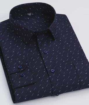 Herenshirt Lange Mouw - Stijlvol Casual & Zakelijk, Print & Streep, All-Season Top