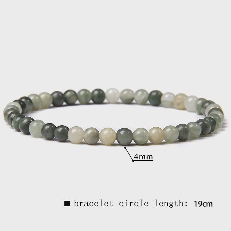 Natuursteen Armband met Kwarts, Kattenoog, Jades & Aquamarijn Kralen - Stretch Bangle voor Dames & Heren