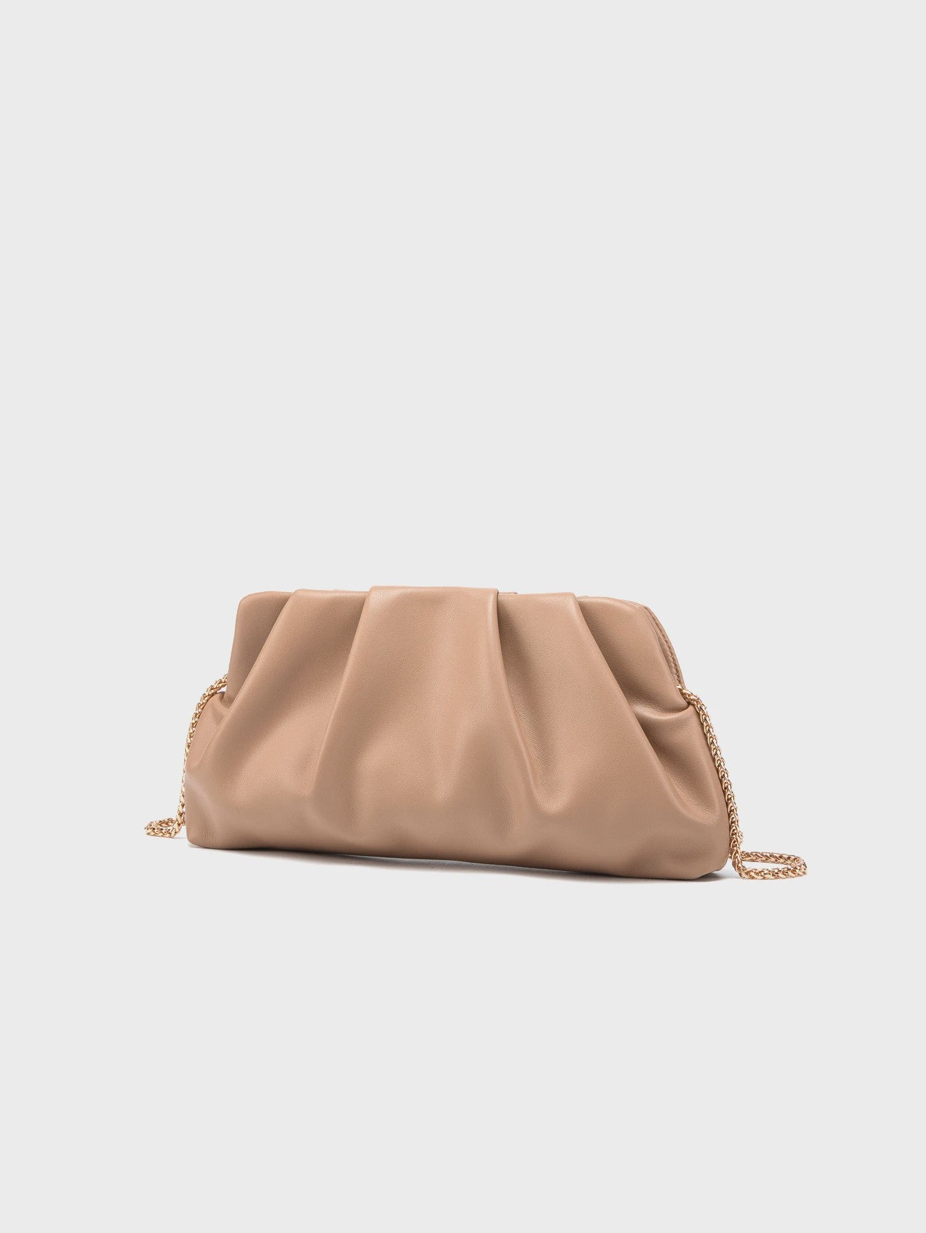 Luxe Plissé Avondtas met Gouden Ketting - Clutch & Schoudertas voor Feestelijke Gelegenheden