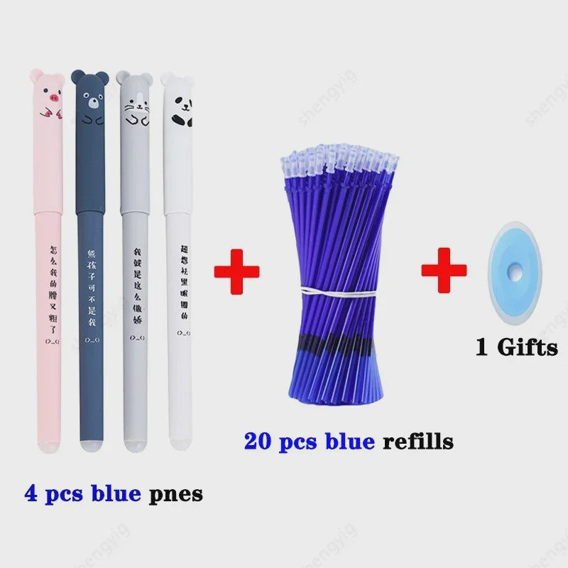 Set van 25 Kawaii Uitwisbare Gelpennen - Vloeiend Schrijven en Wissen voor School & Kantoor