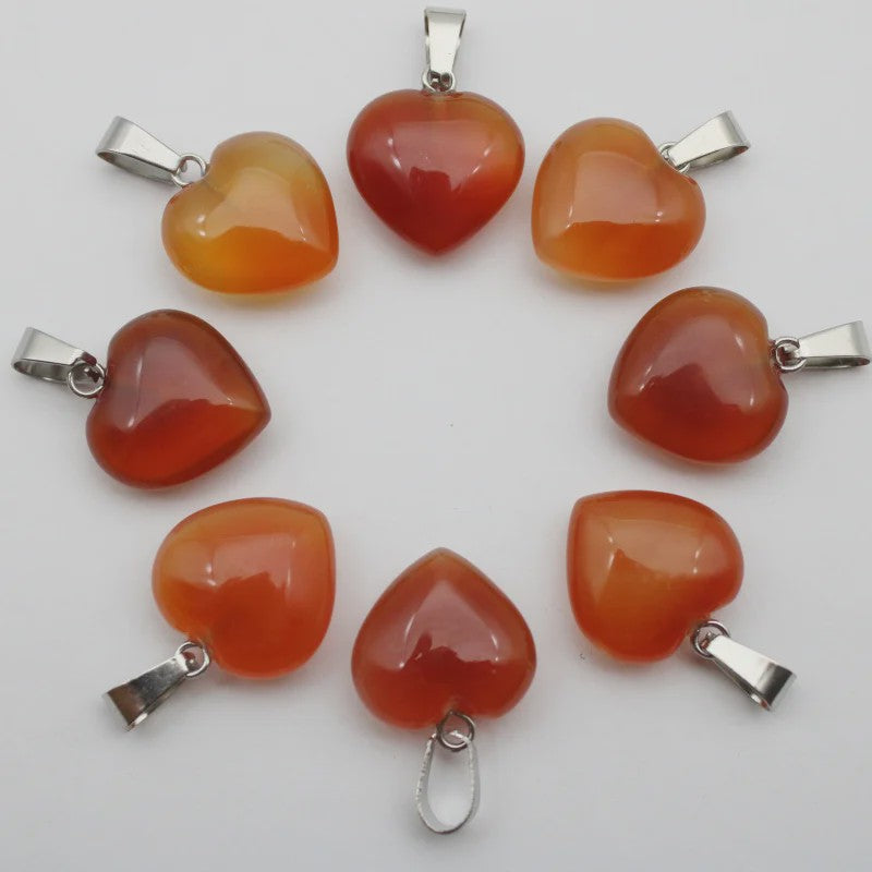 30x Natuursteen Hart Hangers (Amethist/Kwarts/Agaat) - DIY Sieraden Maken