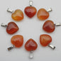 30x Natuursteen Hart Hangers (Amethist/Kwarts/Agaat) - DIY Sieraden Maken