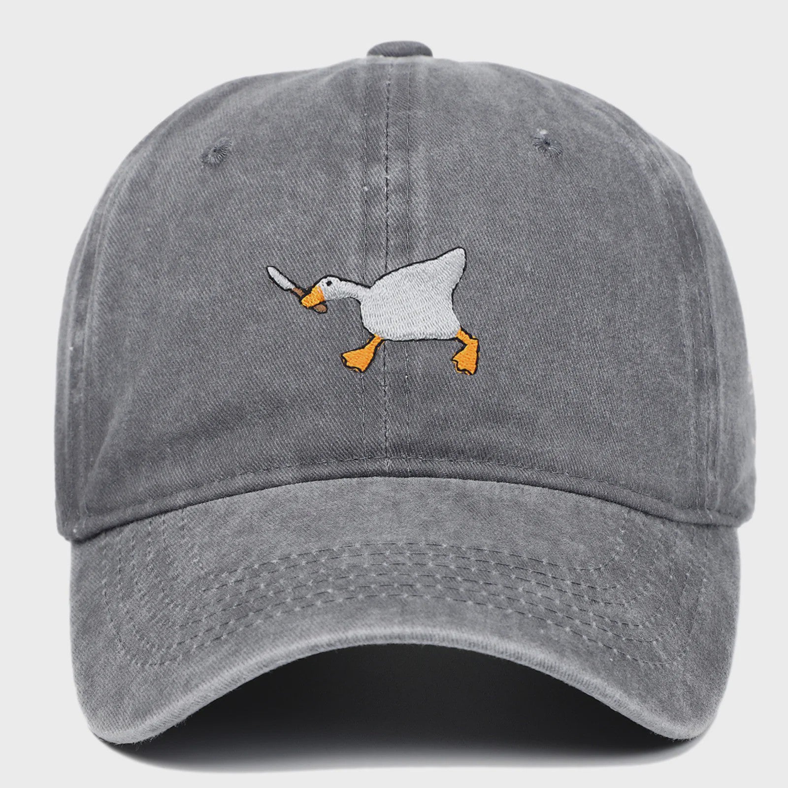 Unieke Geborduurde Baseball Cap met Gans Patroon - Casual Stadsstijl