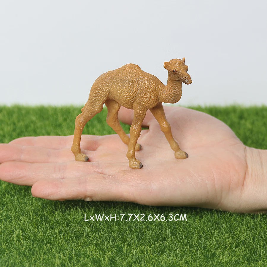 Realistische Alpaca & Kameel Figuren Set - Handgeschilderd, Educatief Speelgoed