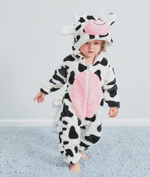 Baby Romper Dierenkostuum Kigurumi - Zacht Flanellen Jumpsuit voor Jongens & Meisjes