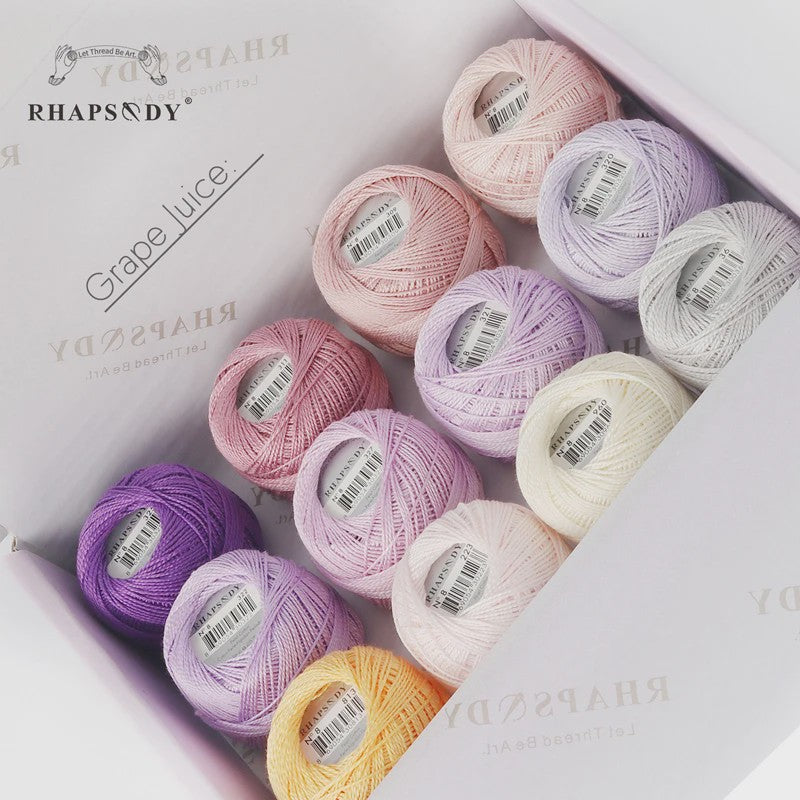 Rhapsody Pearl Cotton Garen Set - Maat 8 - 12 Bollen voor Haken, Borduren & Knutselen
