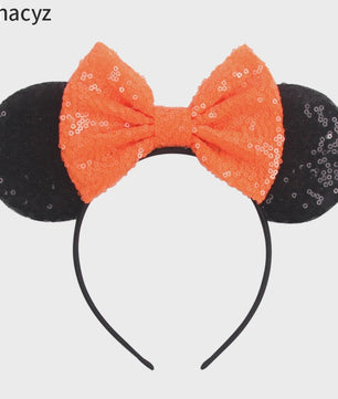 Chique Sequin Mickey Oortjes Diadeem met Strik - Feestelijk Haaraccessoire voor Kinderen & Dames