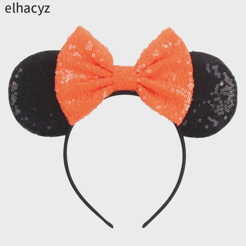 Chique Sequin Mickey Oortjes Diadeem met Strik - Feestelijk Haaraccessoire voor Kinderen & Dames