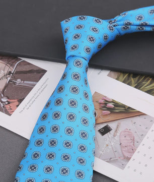 Klassieke Heren Strikdas - Imitatie Zijde met Polka Dot & Bloemendessin