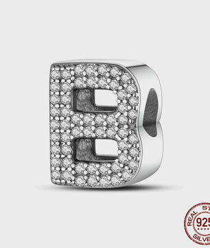 925 Sterling Zilver Letter Bedels A-Z met Zirkonia - Personaliseer je Armband