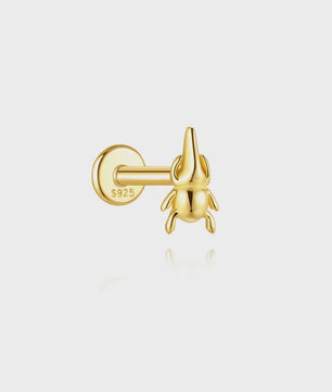 925 Sterling Zilveren Kolibrie Oorbellen Dames - 18K Goudkleurig Platte Achterkant Studs