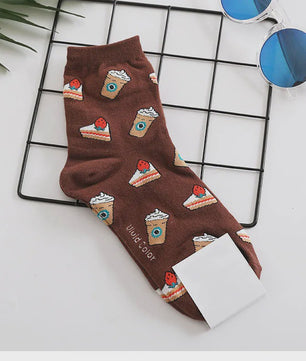 Grappige Heren Sokken met Food Prints: Avocado, Friet, Burger, Bier & Meer | Harajuku Stijl