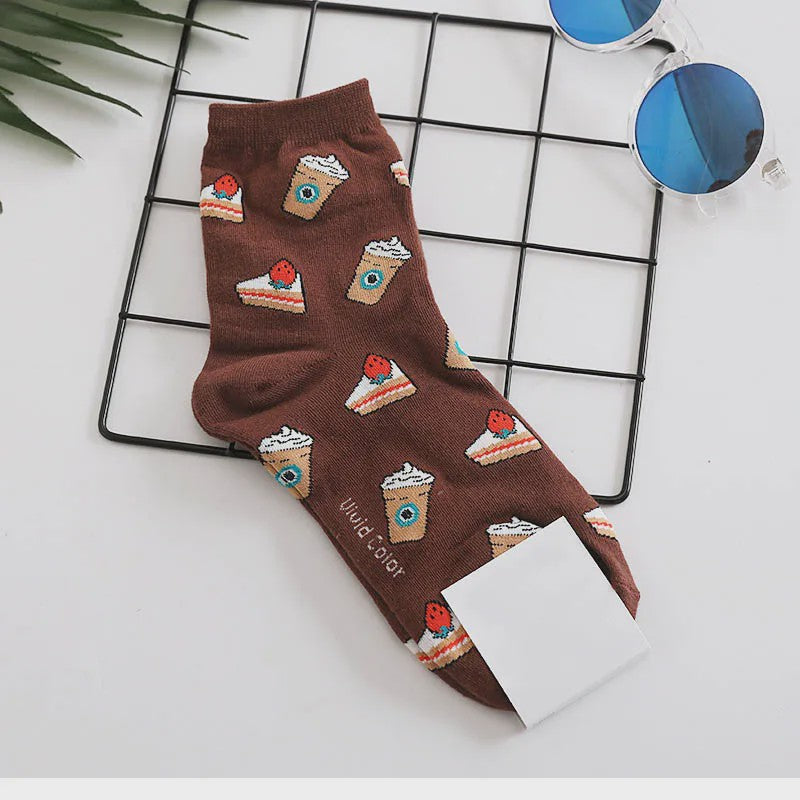 Grappige Heren Sokken met Food Prints: Avocado, Friet, Burger, Bier & Meer | Harajuku Stijl