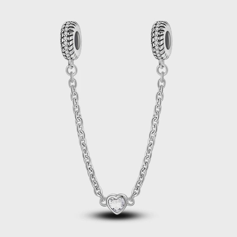 925 Sterling Zilveren Veiligheidsketting Bedel voor Armbanden - Maan, Ster, Vlinder, Hart