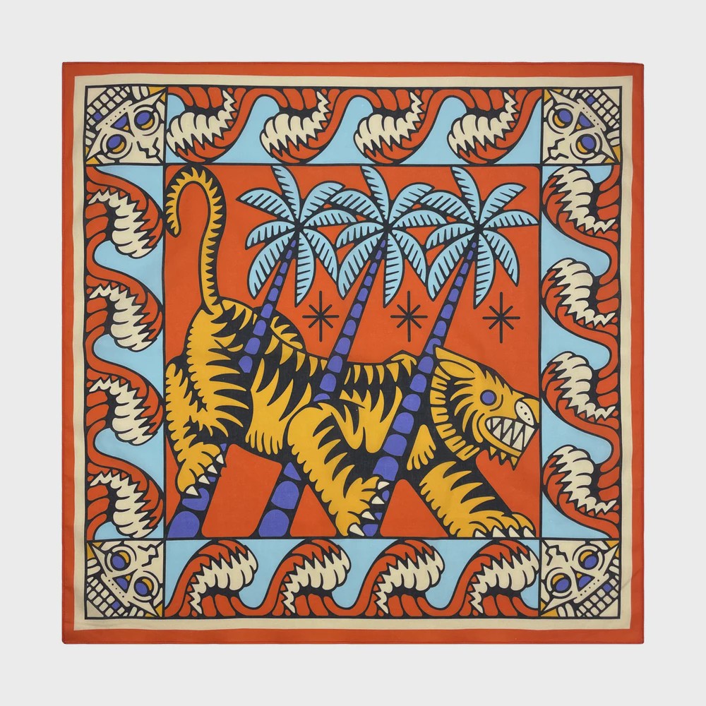 Unisex Katoenen Bandana met Dierenprint & Paisley Motief - Veelzijdig te Dragen