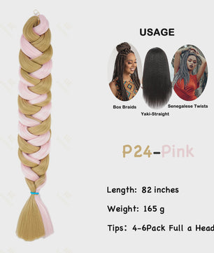 Jumbo Braiding Hair Extensions - 82 inch Synthetisch Vlecht Haar voor Box Braids & Twist