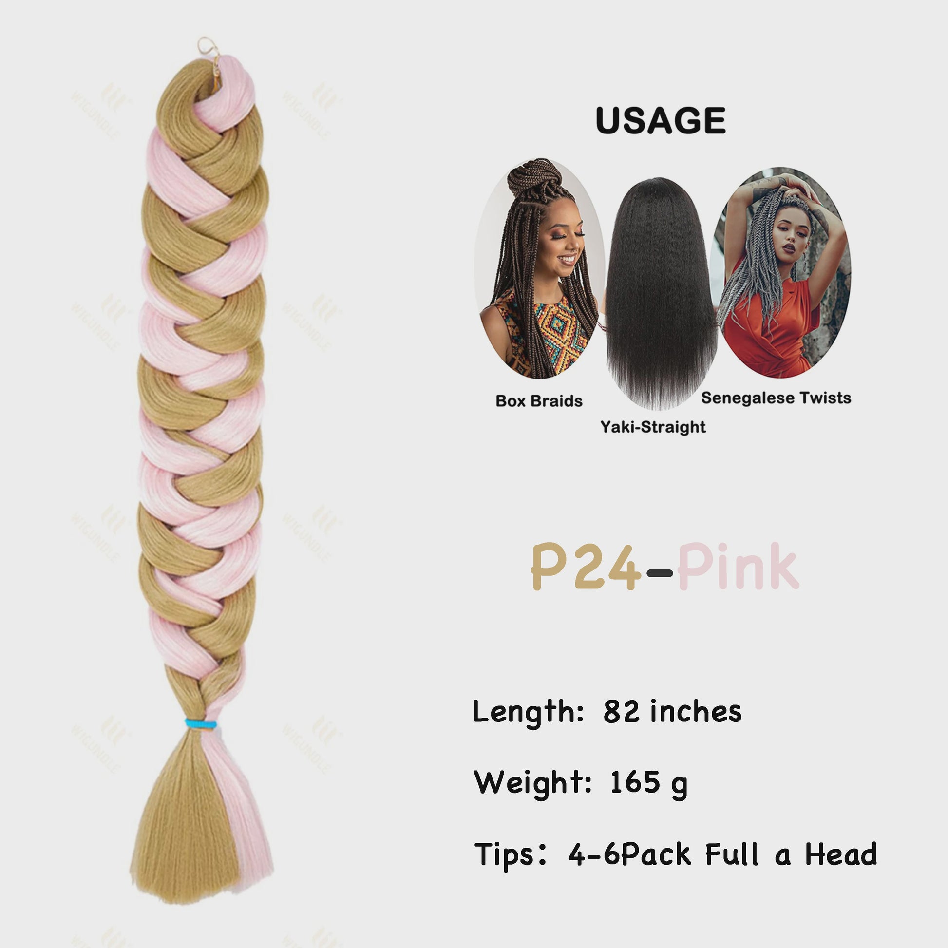 Jumbo Braiding Hair Extensions - 82 inch Synthetisch Vlecht Haar voor Box Braids & Twist
