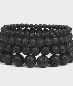 Handgemaakte Natuursteen Armbanden - Onyx & Agate Kralen - Yoga & Reiki Energie - Unisex 19cm