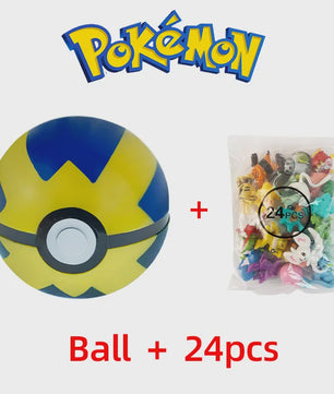 Set van 24 Pokemon Figuren - Diverse Stijlen, 2-3cm - Pikachu, Pokeball & Meer - Leuk Cadeau