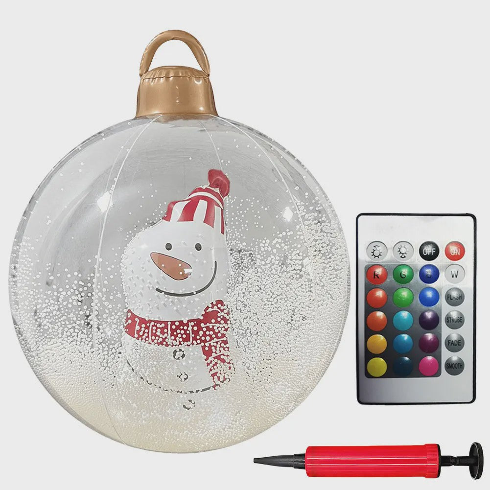 24 Inch Opblaasbare Kerstbal met LED Verlichting - XL Tuindecoratie