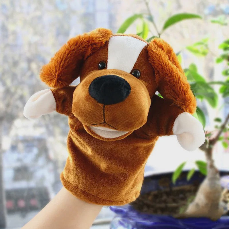 Zachte Pluche Handpoppen: Educatief Speelgoed & Knuffels voor Kinderen - Leeuw, Olifant, Konijn, Aap & Meer!