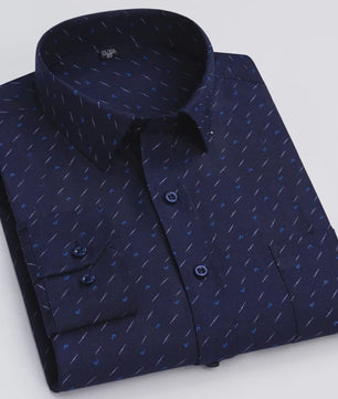 Herenshirt Lange Mouw - Stijlvol Casual & Zakelijk, Print & Streep, All-Season Top