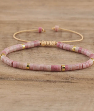 Natuurlijke Blauwe Emperor Steen Kralen Armband - Verstelbaar & Uniek
