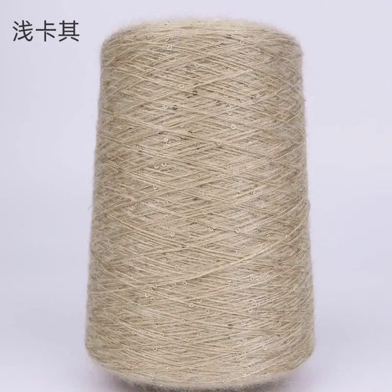 Zacht Pluche Mohair Garen met Pailletten - Kleurrijk Brei-, Haak- en Naaigaren (520g)