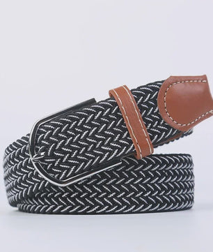 Unisex Gevlochten Elastische Riem met Pin Gesp - 107-130cm