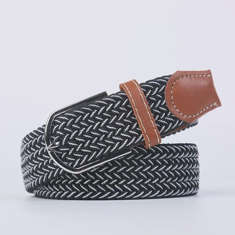 Unisex Gevlochten Elastische Riem met Pin Gesp - 107-130cm