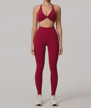 Dames Yoga Set 2-Delig: Sneldrogend Sportpak met Lange Mouwen Top en Hoge Taille Shorts