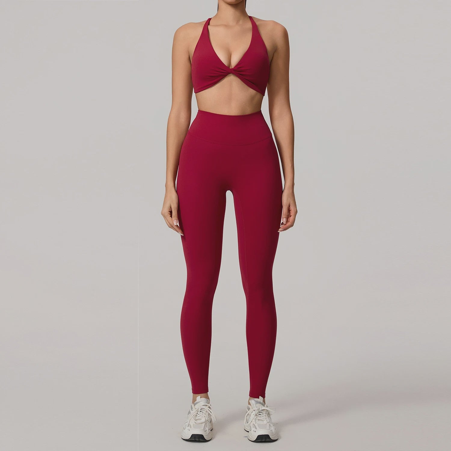 Dames Yoga Set 2-Delig: Sneldrogend Sportpak met Lange Mouwen Top en Hoge Taille Shorts
