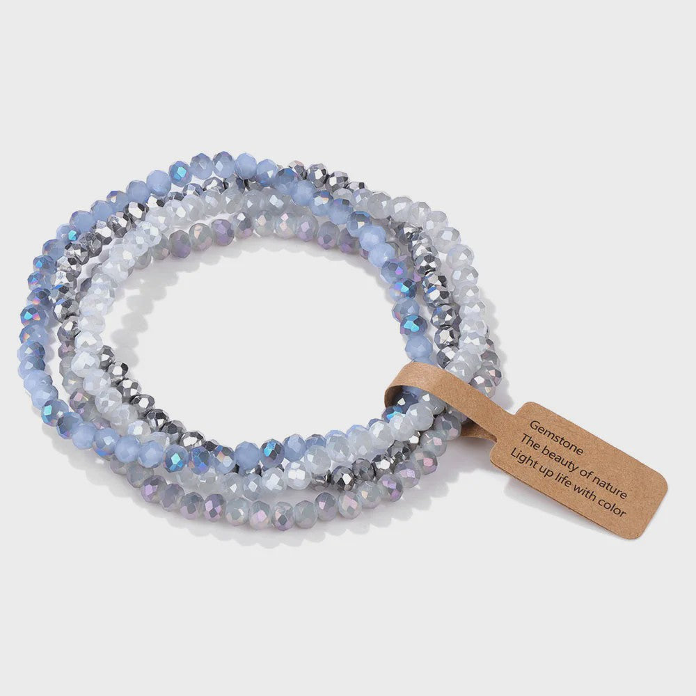 Set van 4 Kristallen Kralen Armbanden - Kleurrijk & Elegant